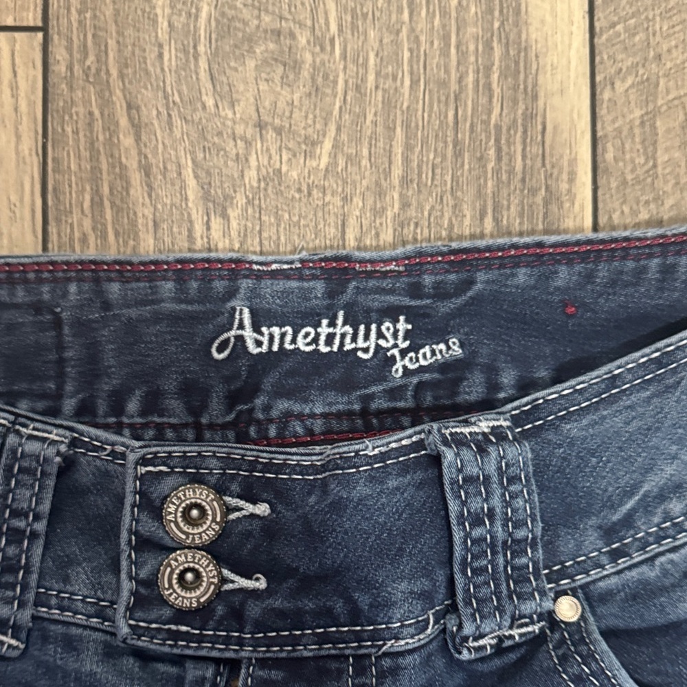 Amethyst Jeans Women's Dark Blue Straight Leg Denim - Picture 2 of 4